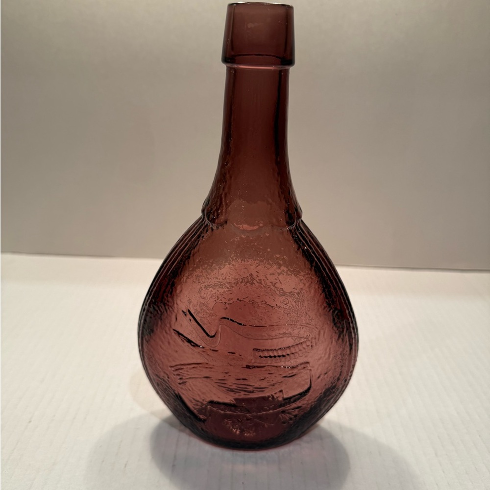10" Amethyst Purple Wheaton Union Glass Bottle